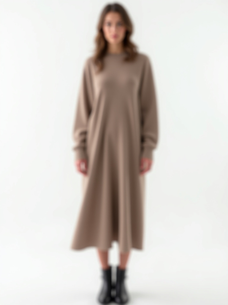 Robe pull longue col roulé plusieurs coloris